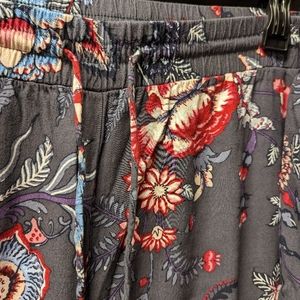 Loft gray floral palazzo pants